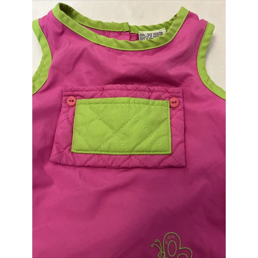 2000 Blues Clues Pink‎ Green 18M Months Jumper Dress Viacom Butterfly Top Only